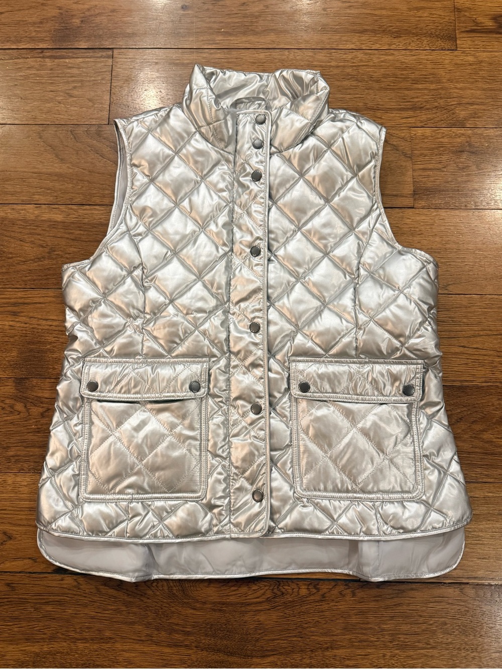 NEVER WORN Talbots Silver Quilted Puffer Vest